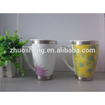 new products 2015 innovative product printing logo wholesale ceramic travel mug with handle